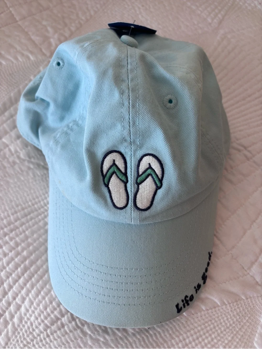 Life Is Good Light Blue Hat with Flip-Flop Embroidery